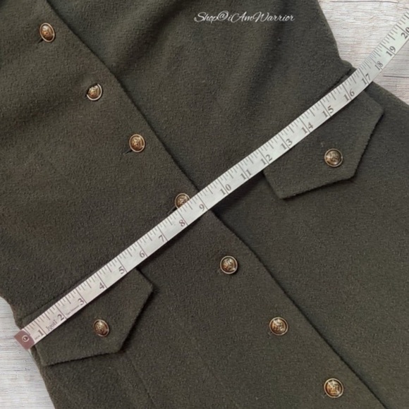 Bill Blass NY RARE Olive Wool-Cashmere Military Riding Coat shop@iamwarrior - Picture 10 of 14